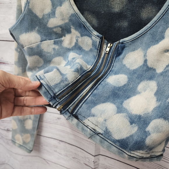 Bazi Women Shirt/Jacket Upcycle Jean Denim Cotton - Picture 7 of 9